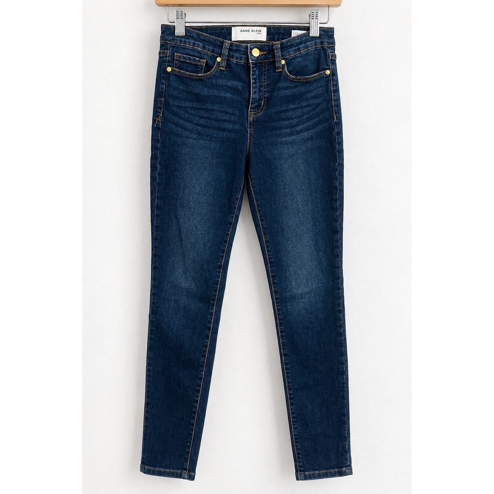Anne Klein Jeans Womens 8 High Rise Skinny Ankle Dark Wash Denim Blue Y2K Style